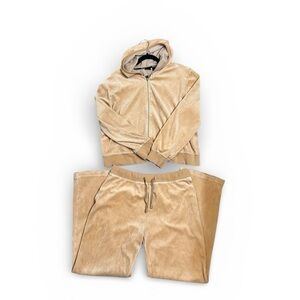 Champion Orange/Tan Velour Tracksuit Set